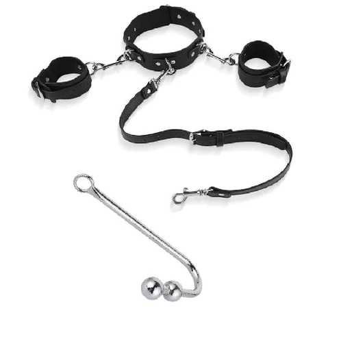 Anal and with Hook Beaded Elegant Cuffs Collar 5334 0617